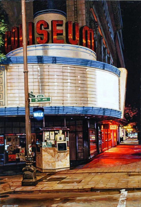 Peinture intitulée ""Coliseum" - Seatt…" par Jeff Cornish, Œuvre d'art originale, Huile
