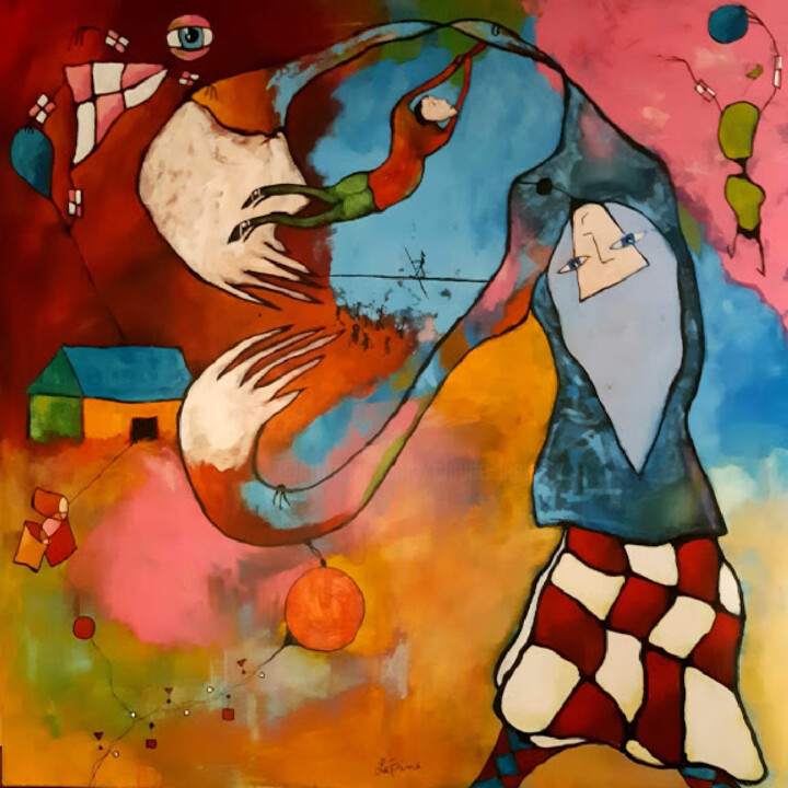 Tenir a ses rêves 绘画, 48x48 in