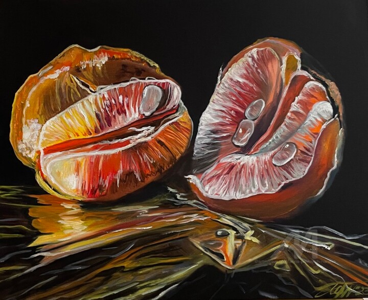 Grapefruit 绘画, 15.8x19.7 in