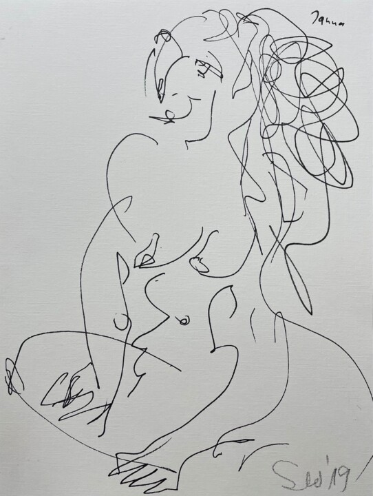 Lotus Seat Act (Tribute To Janna) 图画, 15.8x11.8 in
