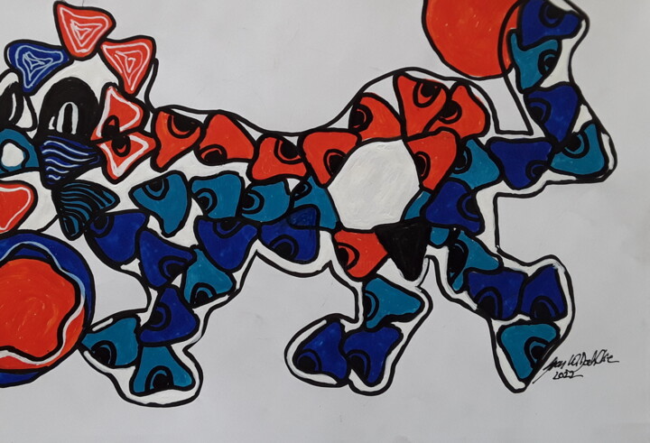 the cat 绘画, 11.8x16.5 in