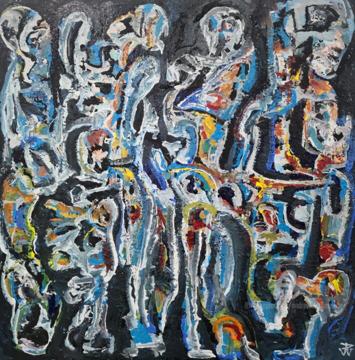 Painting titled "Pavane" by Andrew Walaszek, Original Artwork, Acrylic Mounted on Wood Stretcher frame