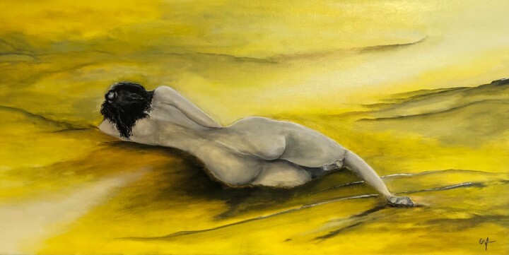 Dunes 绘画, 15.8x31.5 in