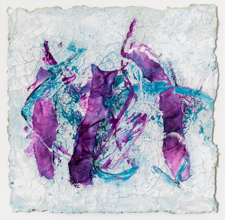 Malerei mit dem Titel "Pink Void" von Jutta Blühberger, Original-Kunstwerk, Pigmente Auf Holzplatte montiert