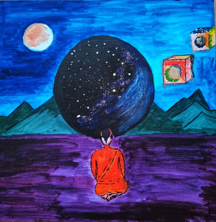 Взгляд в бесконечность 绘画, 15.8x15.8 in