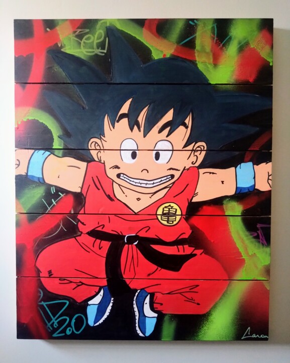 Street art Kid Goku 绘画, 19.7x15.8 in