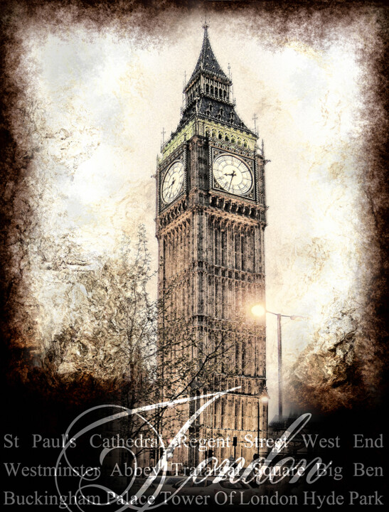 Big Ben/XL large original artwork Digital Arts, 78.5x59 in