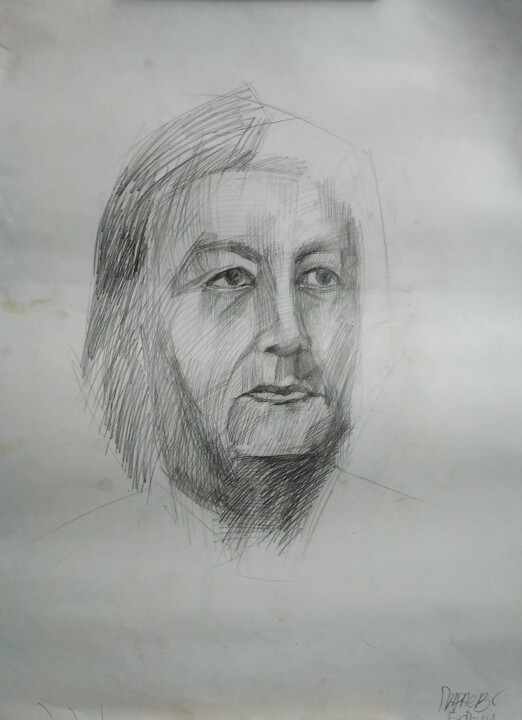 Портрет Женщина 90-е 绘画, 23.2x16.5 in