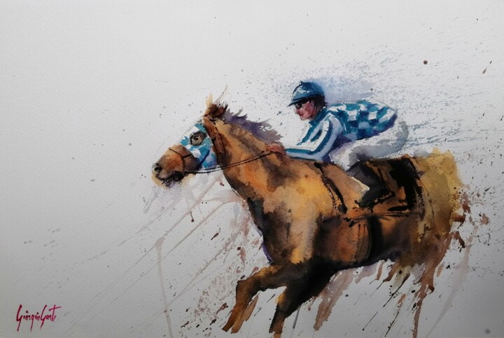 the horse race 30 Pittura, 13,8x20,9 in