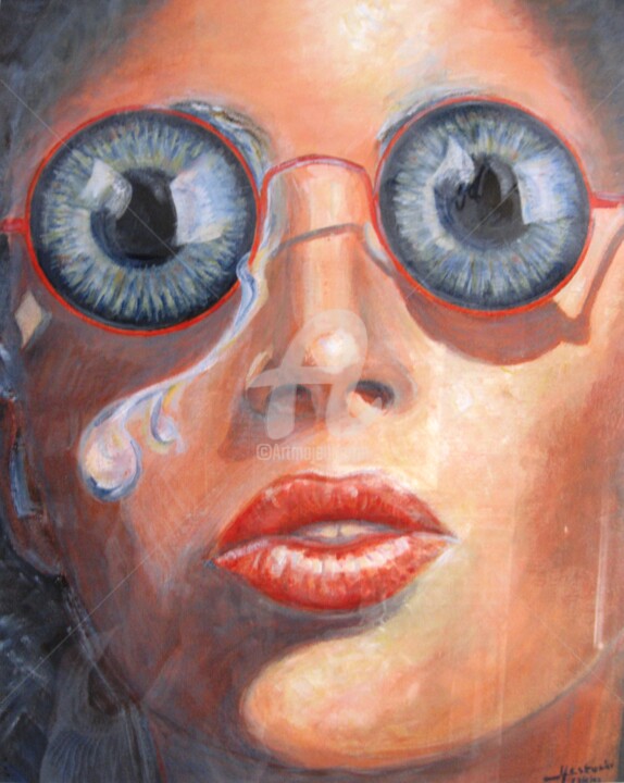 Regard surpris 绘画, 19.7x15.8 in