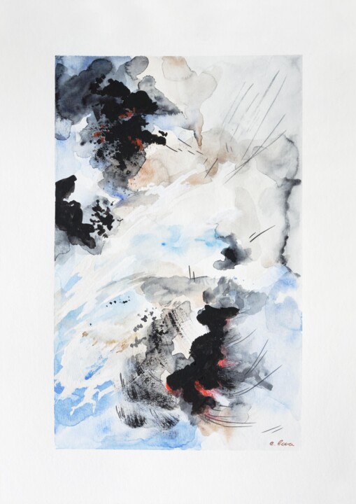 Schilderij getiteld "Murky waters 4" door Evgeniya Bova, Origineel Kunstwerk, Aquarel
