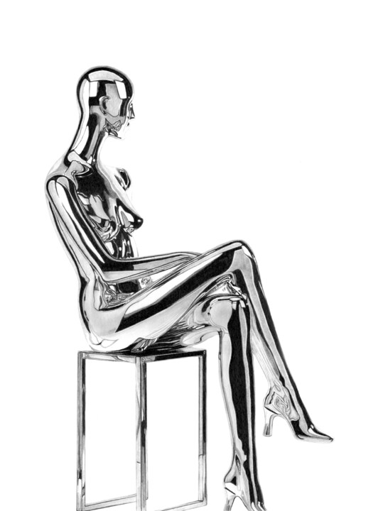 Chrome Lady 图画, 19.7x15.8 in