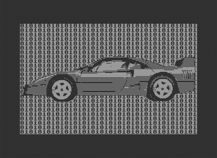 Digital Arts titled "FERRARI F40 BINARY…" by Rm64, Original Artwork, 2D Digital Work