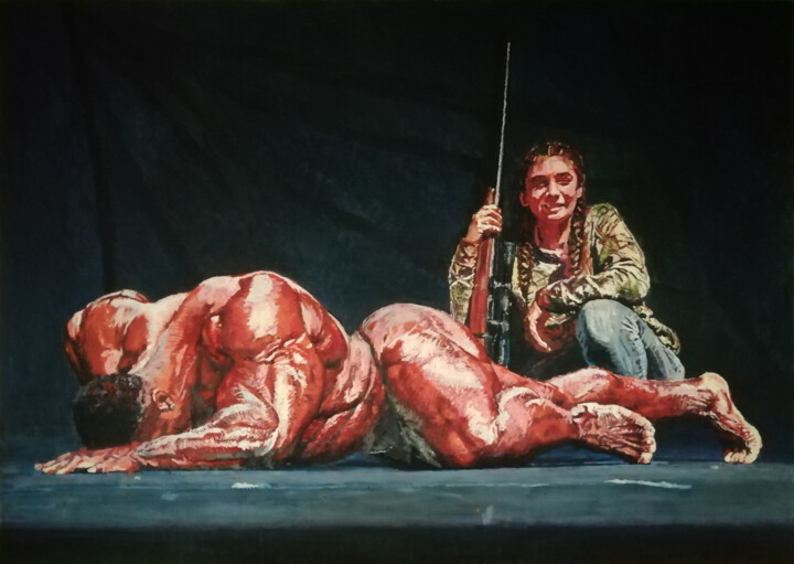 Would you bite or would you hold on tight? 绘画, 58.3x81.9 in