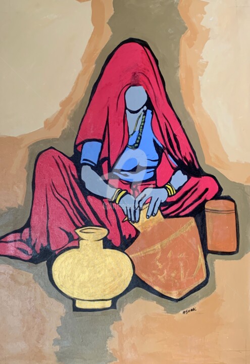 Painting titled "Harder the Life shi…" by Ashok Jadav, Original Artwork, Acrylic