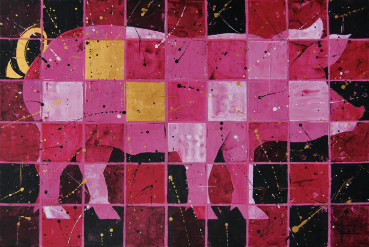 PIG-POP Schilderij, 31,5x47,2 in