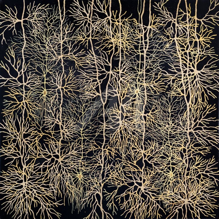 Magic pyramidal neurons 绘画, 27.6x27.6 in