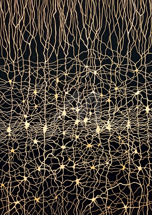 Neurons XIV 绘画, 39.4x27.6 in