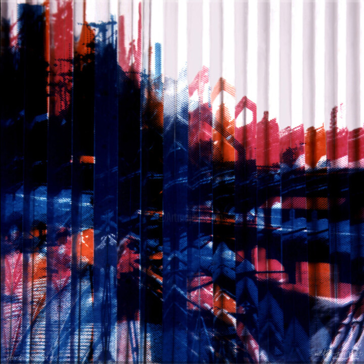 51 Industrie blau/rot 사진, 31.5x31.5 in