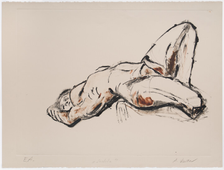Gravures & estampes intitulée "Ladda - Monotype" par Aga Werner, Œuvre d'art originale, Gravure