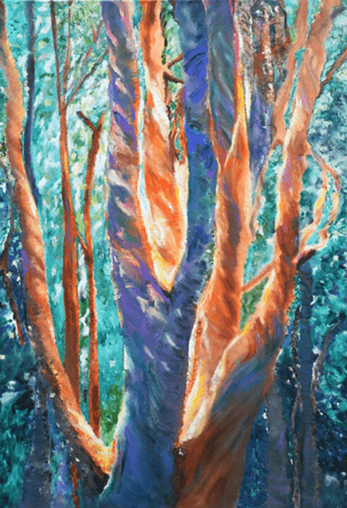 Malerei mit dem Titel "Tu abrazo frío" von Liliana Beatriz Teruel, Original-Kunstwerk, Öl
