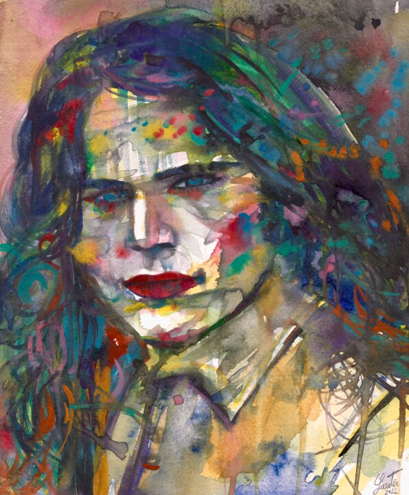 JIM MORRISON Pittura, 9,5x7,9 in