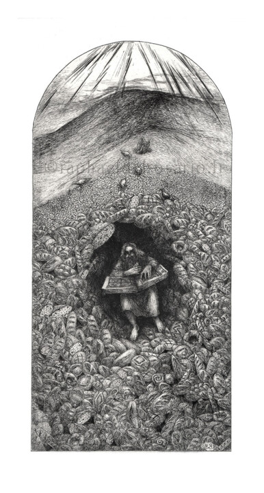 Ermite III Printmaking, 11.8x5.9 in