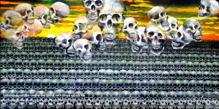 22 Luftbelastung unsichtbar - sichtbar aber jährlich ... 绘画, 39.4x78.7 in