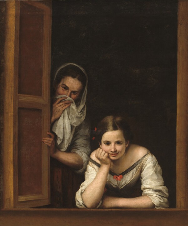 Pintura titulada "Deux Femmes à la fe…" por Bartolomé Esteban Murillo, Obra de arte original, Oleo