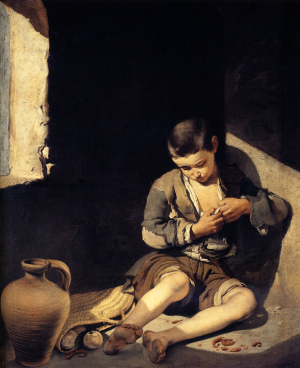 Pintura titulada "Le Jeune Mendiant" por Bartolomé Esteban Murillo, Obra de arte original, Oleo