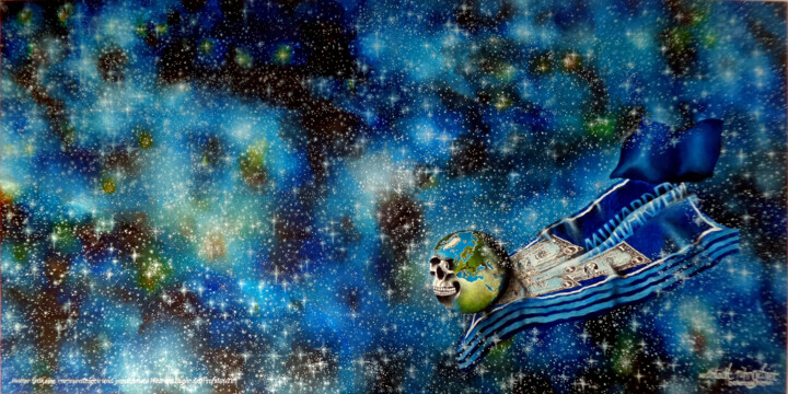 19 Mutter Erde, eine vergewaltigte und gezeichnete Welt im.. 绘画, 39.4x78.7 in