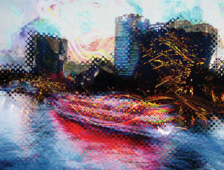 Fiesta en Main/XL large original artwork 数字艺术, 59x78.5 in