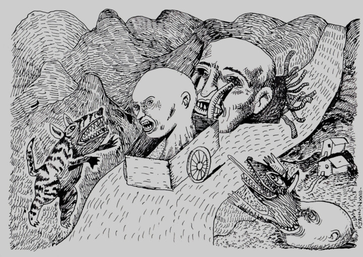 Le guide est aveugle 图画, 8.3x11.7 in