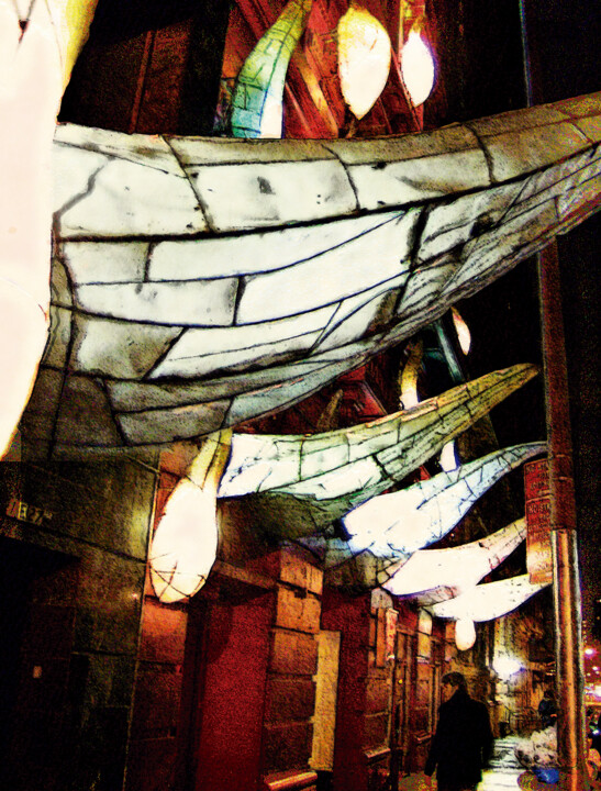 Luces de NY/XL large original artwork Dijital Sanat, 78,5x59 in