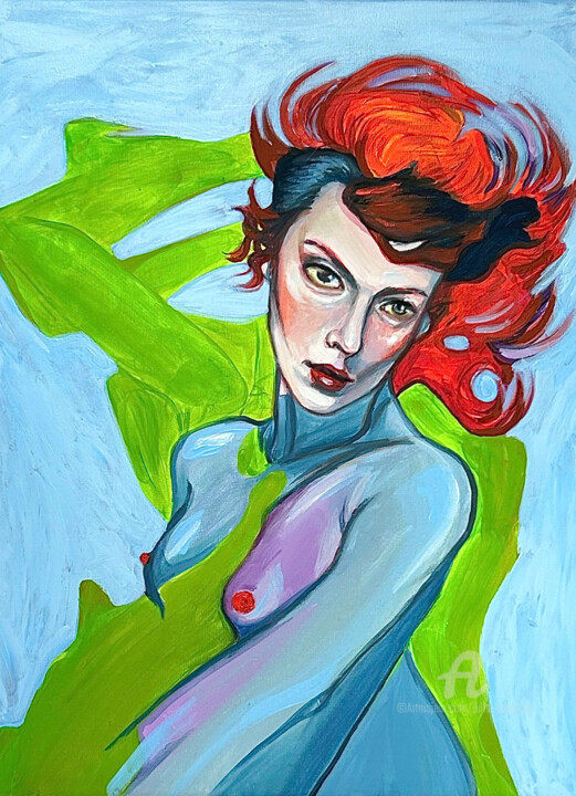 Woman body painting 绘画, 23.6x19.7 in