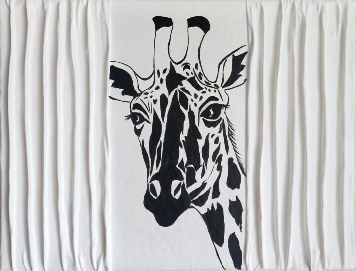 Giraffe 绘画, 14.2x18.1 in