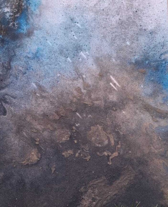 Painting titled "The blues" by Maria Nasr, Original Artwork, Acrylic