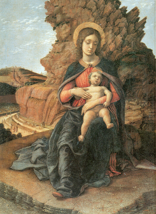 Painting titled "La Madone de la car…" by Andrea Mantegna, Original Artwork, Tempera