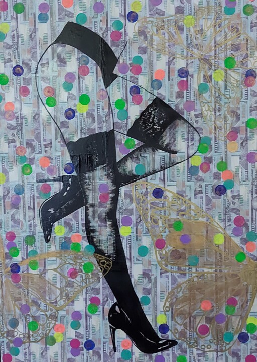 MONEY 2 OF 3 Collages, 27.6x19.7 in