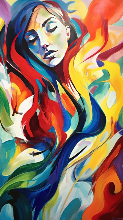 Digitale Kunst getiteld "The Beauty Of A Wom…" door Kajiro, Origineel Kunstwerk, AI gegenereerde afbeelding