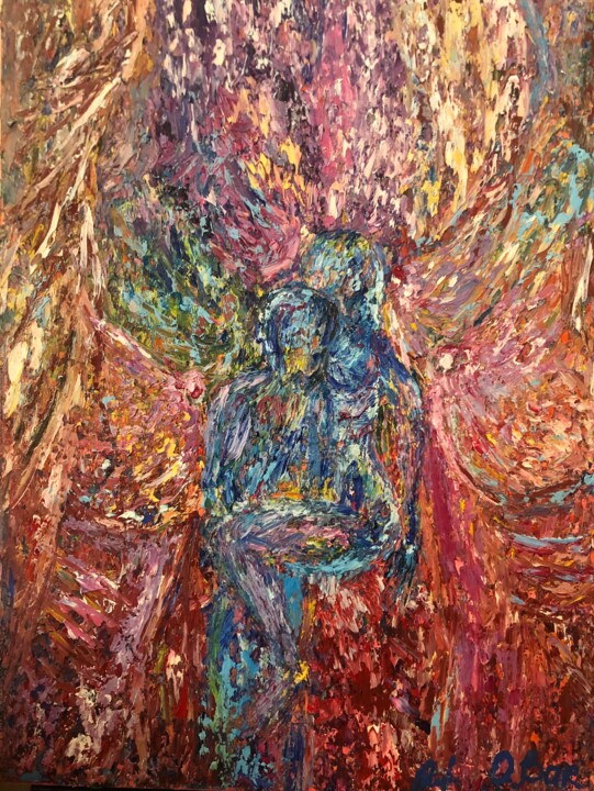 Painting titled "Chakra Synhronizati…" by O. Bar, Original Artwork, Oil