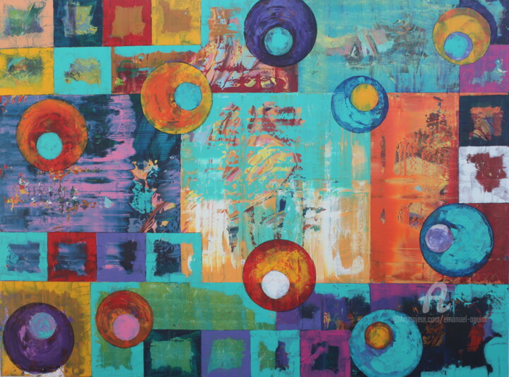 Pintura intitulada "Bolas de Sabão" por Emanuel Aguiar, Obras de arte originais, Acrílico