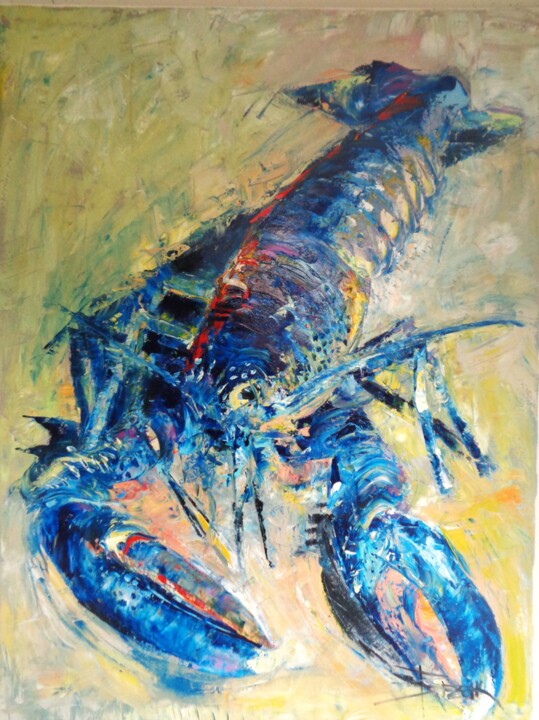 Painting titled "LOBSTER" by Sonja Brzak, Original Artwork, Oil