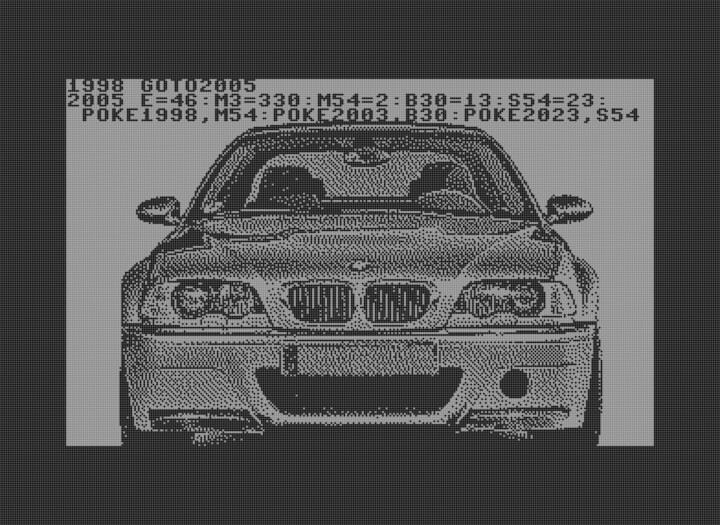 「BMW E46 BASIC C64 P…」というタイトルのデジタルアーツ Rm64によって, オリジナルのアートワーク, 2Dデジタルワーク