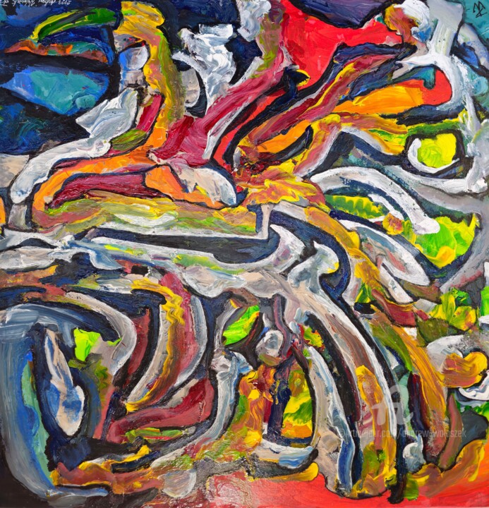 Painting titled "Expansion" by Andrew Walaszek, Original Artwork, Acrylic Mounted on Wood Stretcher frame
