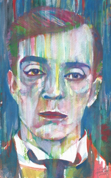 BUSTER KEATON 绘画, 9.6x6.1 in