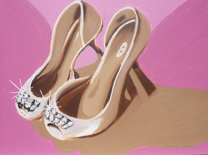 Lovely pink Art meine Schuhe 绘画, 23.6x31.5 in