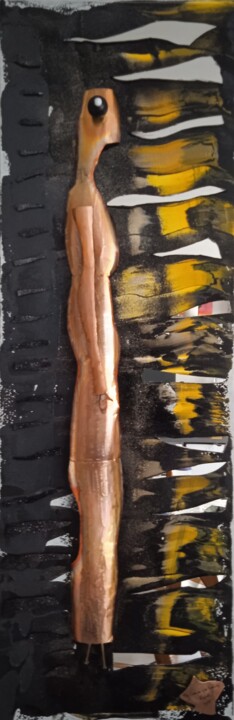 " De l'ombre à la lumière " 绘画, 47.2x15.8 in