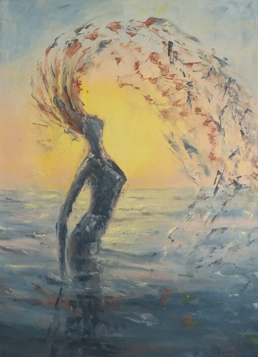 Serenity of the soul, oil painting. 绘画, 23.4x17.5 in