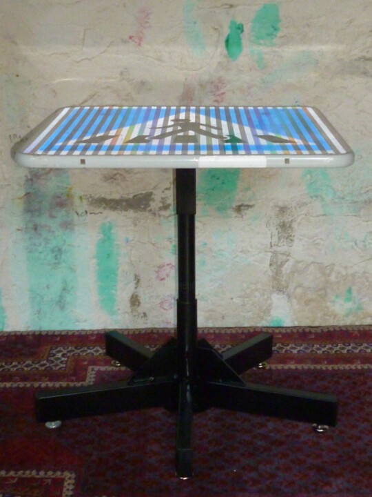 Table d'appoint - Panneau routier Design, 20.9x20.1 in